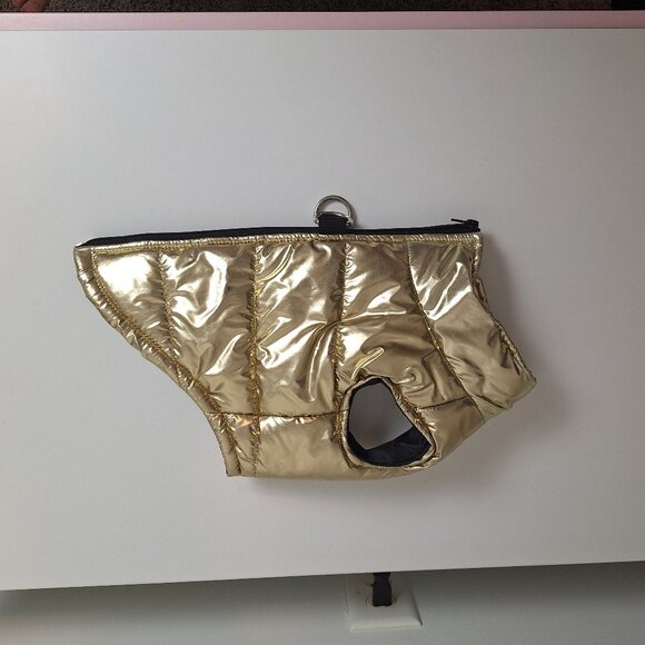 Gold Puffer Dog Vest - Picture 2 of 5